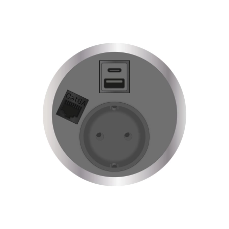 Встраиваемая розетка серии Port El для монтажа в стол с разъемами 1xUSB ABL 2F220104