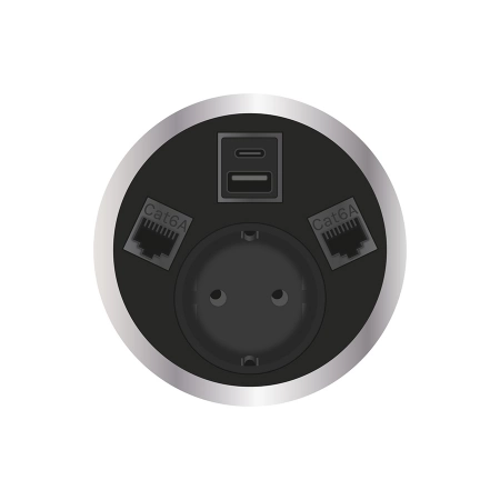 Встраиваемая розетка серии Port El для монтажа в стол с разъемами 1xUSB ABL 2F200105