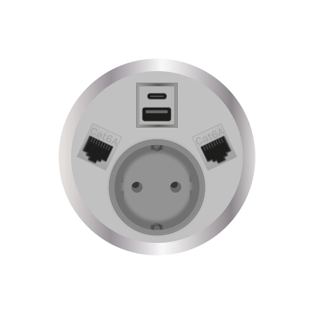 Встраиваемая розетка серии Port El для монтажа в стол с разъемами 1xUSB ABL 2F210105