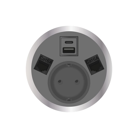Встраиваемая розетка серии Port El для монтажа в стол с разъемами 1xUSB ABL 2F220105