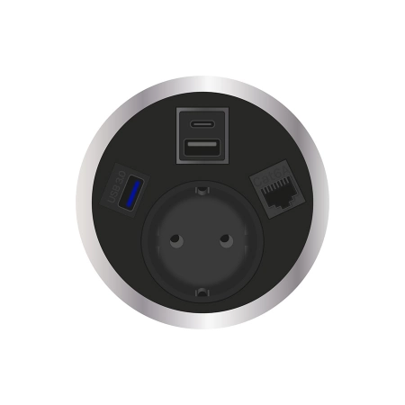 встраиваемая розетка серии Port El для монтажа в стол с разъемами 1xUSB ABL 2F200108