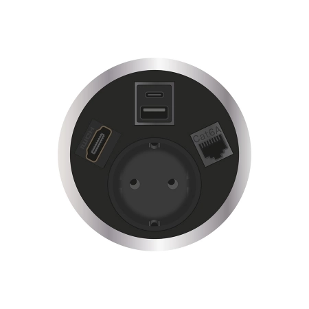 Встраиваемая розетка серии Port El для монтажа в стол с разъемами 1xUSB ABL 2F200117
