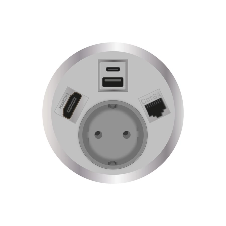 Встраиваемая розетка серии Port El для монтажа в стол с разъемами 1xUSB ABL 2F210117