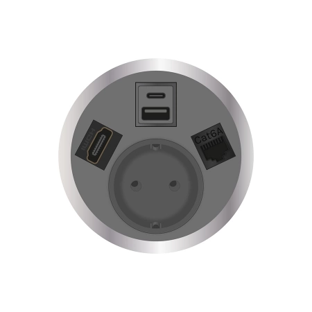 Встраиваемая розетка серии Port El для монтажа в стол с разъемами 1xUSB ABL 2F220117