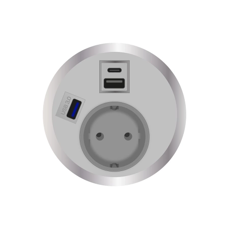 Встраиваемая розетка серии Port El для монтажа в стол с разъемами 1xUSB ABL 2F210112