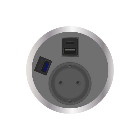 Встраиваемая розетка серии Port El для монтажа в стол с разъемами 1xUSB ABL 2F220112