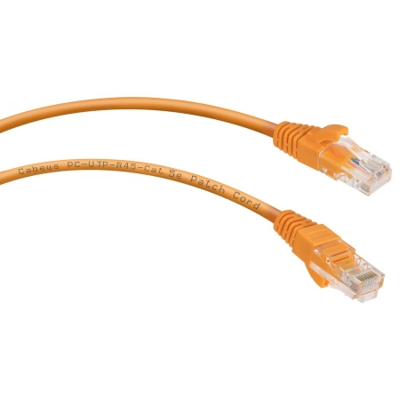 Патч-корд медный CABEUS PC-UTP-RJ45-Cat.5e-0.15m-OR (8987c)