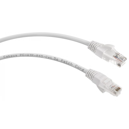 Патч-корд медный CABEUS PC-UTP-RJ45-Cat.5e-0.15m-WH (8991c)