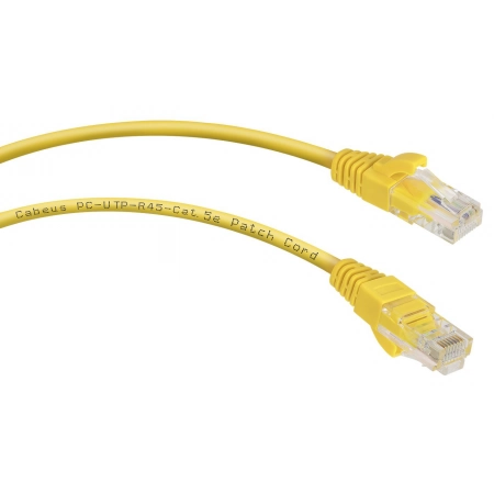 Патч-корд медный CABEUS PC-UTP-RJ45-Cat.5e-0.15m-YL (8985c)