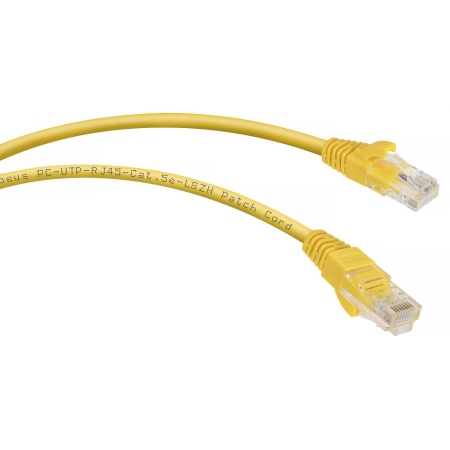 Патч-корд медный CABEUS PC-UTP-RJ45-Cat.5e-0.15m-YL-LSZH (9494c)