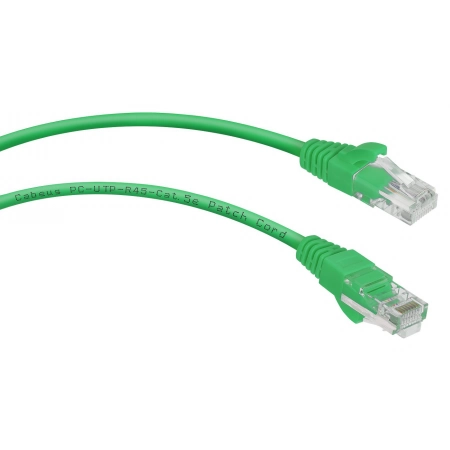 Патч-корд медный CABEUS PC-UTP-RJ45-Cat.5e-0.3m-GN (7659c)