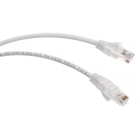 Патч-корд медный CABEUS PC-UTP-RJ45-Cat.5e-5m-WH-LSZH (9493c)