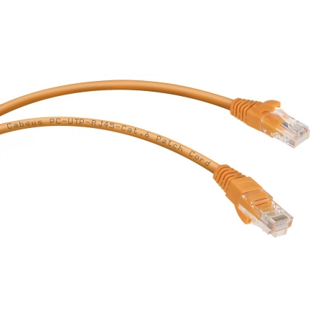 Патч-корд медный CABEUS PC-UTP-RJ45-Cat.6-5m-OR (8702c)