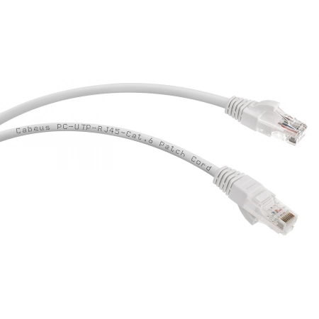 Патч-корд медный CABEUS PC-UTP-RJ45-Cat.6-5m-WH (8674c)