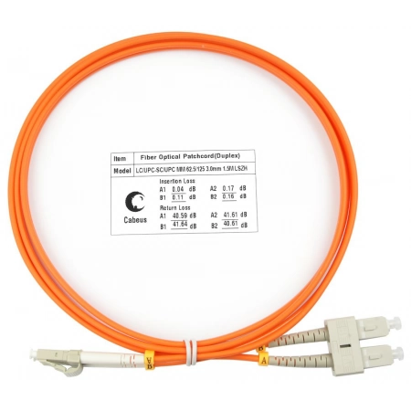 Патч-корд CABEUS FOP-62-LC-SC-1,5m (7606c)