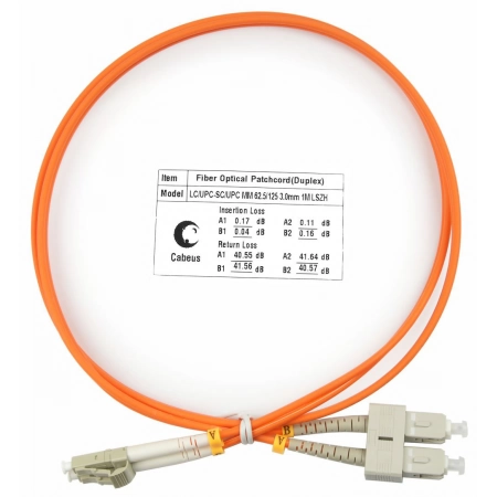 Патч-корд CABEUS FOP-62-LC-SC-15m (8423c)