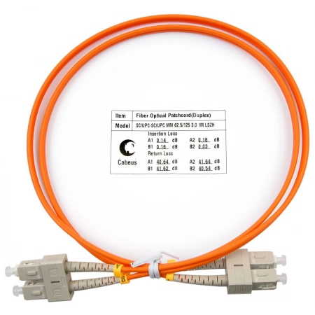 Патч-корд CABEUS FOP-62-SC-SC-5m (7625c)