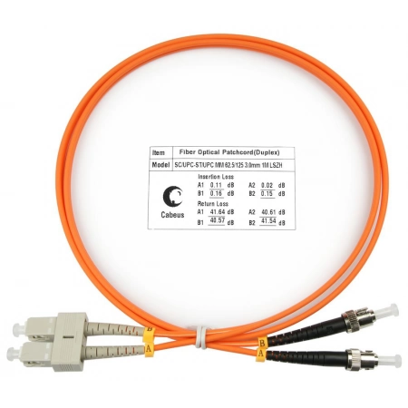 Патч-корд CABEUS FOP-62-SC-ST-20m (8443c)