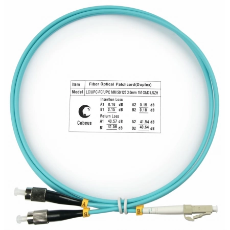 Патч-корд CABEUS FOP-50-LC-FC-3m (7572c)