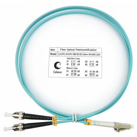 Патч-корд CABEUS FOP-50-LC-ST-5m (7577c)