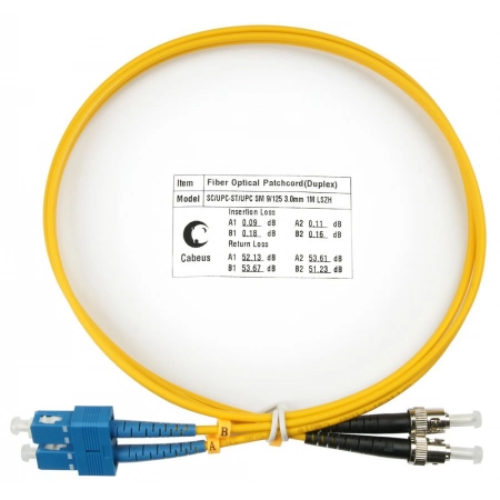 Патч-корд оптический CABEUS FOP(d)-9-SC-ST-15m (8387c)