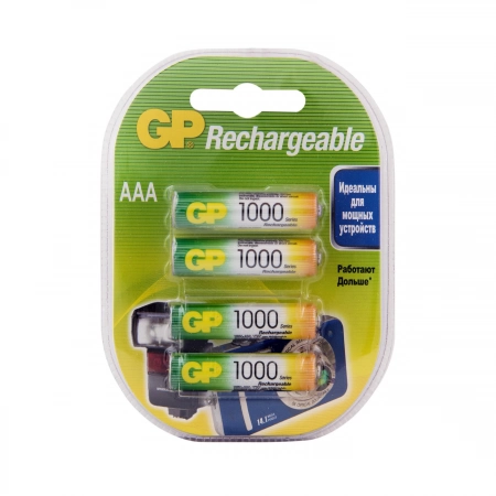 Перезаряжаемые аккумуляторы GP Batteries GP 100AAAHC AAA (GP 100AAAHC-2DECRC4), упак. 4 шт.