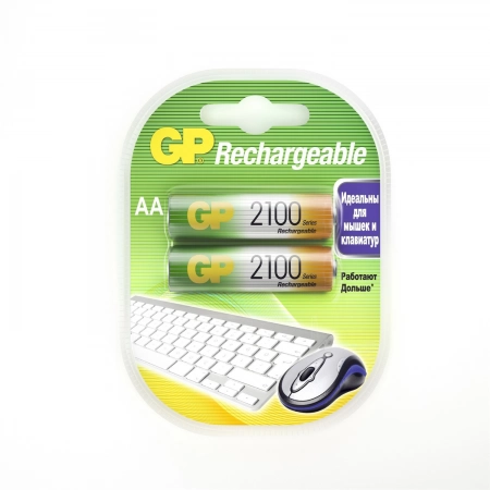 Перезаряжаемые аккумуляторы GP Batteries GP 210AAHC AA (GP 210AAHC-2DECRC2), упак. 2 шт.