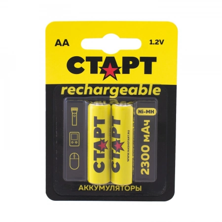 Перезаряжаемые Ni-Mh аккумуляторы СТАРТ СТАРТ HR6 (AA, 2300 mah), упак. 2 шт.