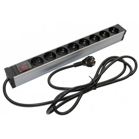 Блок розеток для 19 шкафов Hyperline SHZ19-8SH-S-2.5EU