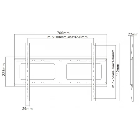 Изображение 2 (Настенный фиксированный кронштейн Exell EXi-H1264-F)