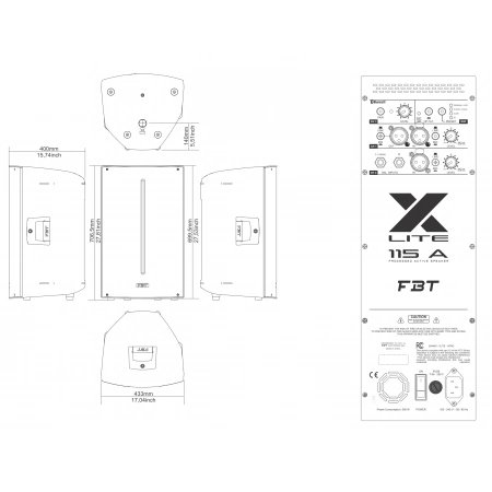 Изображение 2 (Двухполосная би-амп активная акустическая система FBT X-LITE 115A)