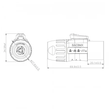 Изображение 2 (Разъём Powercon SEETRONIC SAC3MX(05))