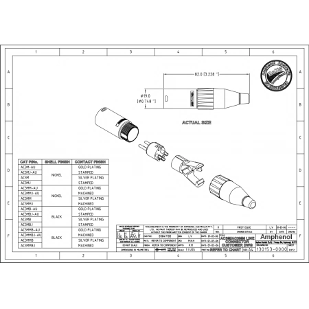 Изображение 2 (Разъем XLR (кабельный) папа Amphenol AC3M)