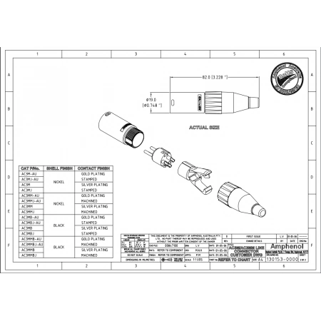 Изображение 2 (Разъем XLR (кабельный) папа Amphenol AC3MCP)