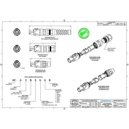 Изображение 2 (Разъем Speaker Connector (кабельный) Amphenol SP-4-FS)