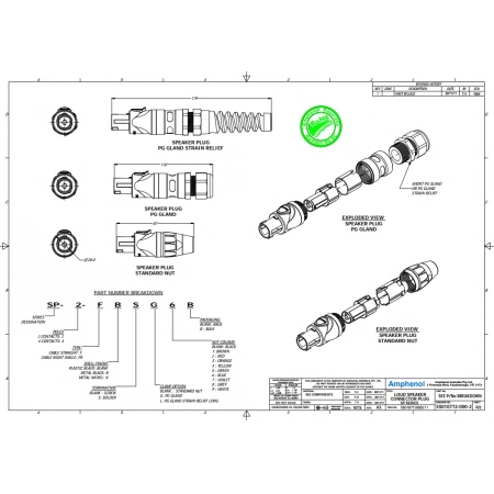 Изображение 2 (Разъем Speaker Connector (кабельный) Amphenol SP2FS)