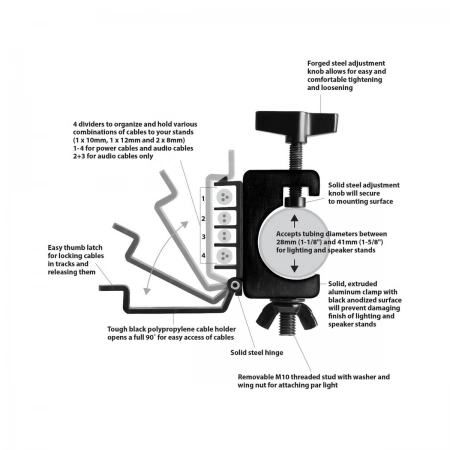 Изображение 3 (Струбцина с держателем кабелей On Stage LTA4770)