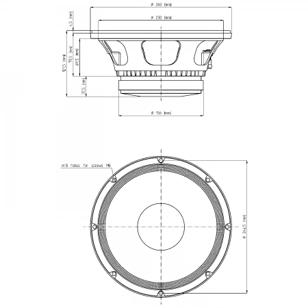 Изображение 3 (10' динамик среднебасовый EIGHTEEN SOUND 10MB400/8)