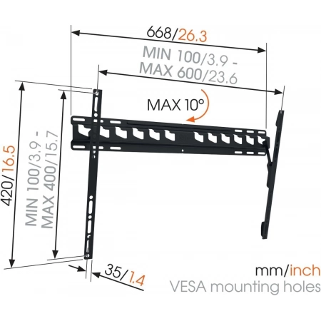 Изображение 2 (Настенное наклонное крепление для дисплея Vogels MA4010)