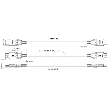 Изображение 2 (Активный гибридный оптоволоконный кабель HDMI Aberman aHFC-8K-30)