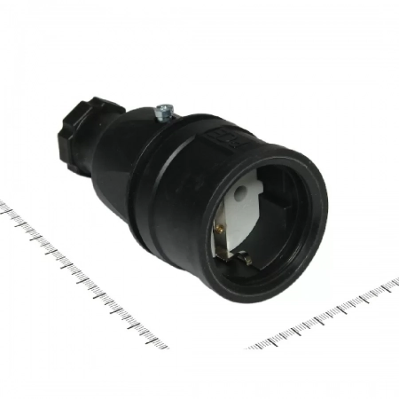Розетка на кабель  					PCE				 SCHUKO-2510sw-черная