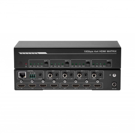 Изображение 1 (Матричный коммутатор сигналов HDMI с разрешением до 4K@60Гц и функцией независимого понижающего масштабирования  					AVCLINK				 HM-0404)