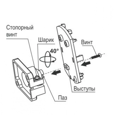 Изображение 2 (Кронштейн для извещателей Астра-5 (А, Б), Астра-512, Астра-621 (РК) ТЕКО Кронштейн шариковый для новых корпусов)