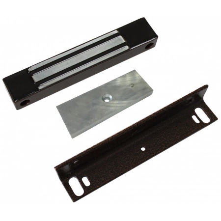 Электромагнитный влагозащищенный замок Accordtec ML-400KB с уголком (коричневый)