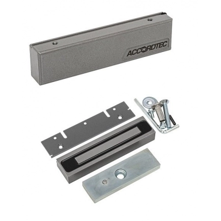Замок электромагнитный Accordtec ML-200K-3 Premium Grey с планкой