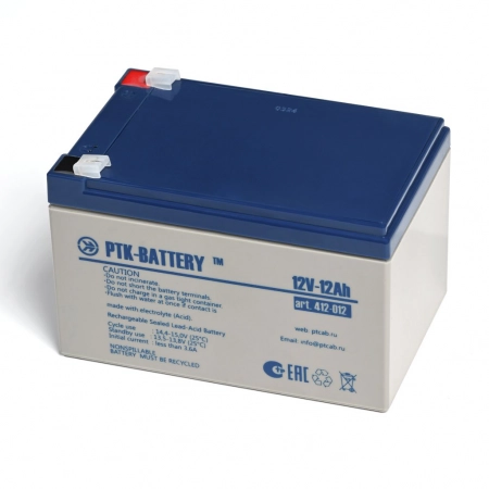 Аккумулятор герметичный свинцово-кислотный ПожТехКабель АКБ 12-12 PTK-BATTERY (412-012)