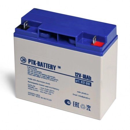 Аккумулятор герметичный свинцово-кислотный ПожТехКабель АКБ 12-18 PTK-BATTERY (412-018)