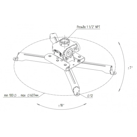 Изображение 2 (Потолочное крепление для проекторов Stabilizz SZZ-P75B-inch)