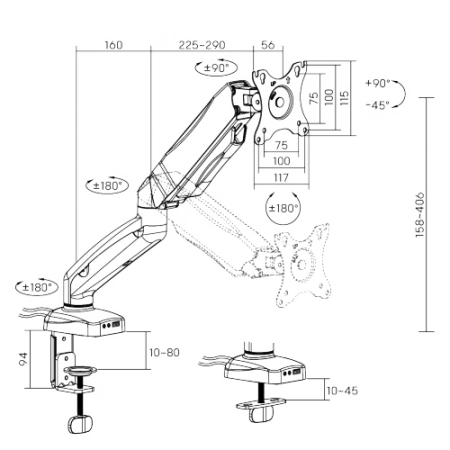 Изображение 2 (Настольное смарт-крепление для дисплея FIX LDT13-C012UE)