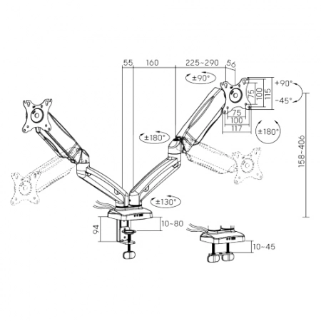 Изображение 2 (Настольное смарт-крепление для двух дисплеев FIX LDT13-C024UE)